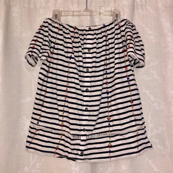 Lucky Brand Off-the-shoulder Striped Top - Picture 2 of 3